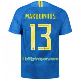 Billige Fotballdrakter Brasil Marquinhos 13 VM 2018 Bortedraktsett
